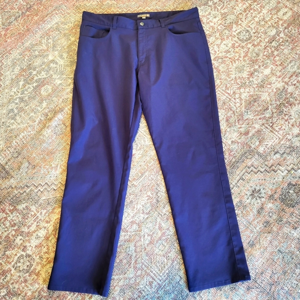 Peter Millar EB66 Crown Sport 5 Pocket Performance Blue Golf Pants Mens 36X32